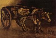 Vincent Van Gogh Cart With red and White Ox (nn04) oil